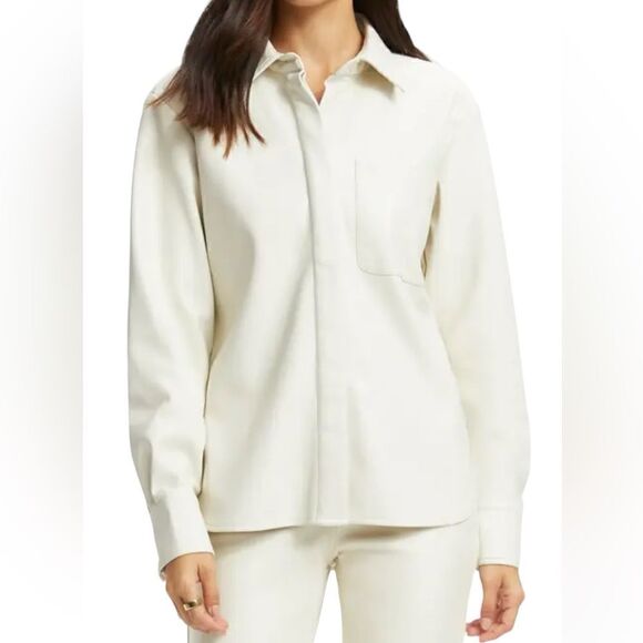 Good American better than leather shirt NWT over sized size 0 - Picture 3 of 10